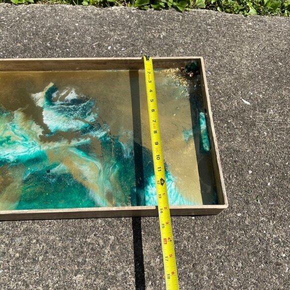 Geode Inspired Resin Glitter Serving Tray | Decorative Platter | Glam Home Decor - Picture 8 of 10